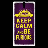 Coque Sony Xperia C5 Keep Calm and Be Furious Violet