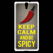 Coque Sony Xperia C5 Keep Calm and Be Spicy Gris