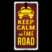 Coque Sony Xperia C5 Keep Calm and Take o road 2 Rouge