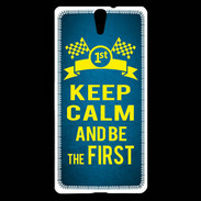 Coque Sony Xperia C5 Keep Calm and Be the First Bleu