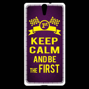 Coque Sony Xperia C5 Keep Calm and Be the First Violet