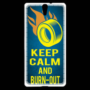 Coque Sony Xperia C5 Keep Calm and Burn Out Bleu