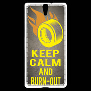 Coque Sony Xperia C5 Keep Calm and Burn Out Gris
