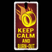 Coque Sony Xperia C5 Keep Calm and Burn Out Rouge