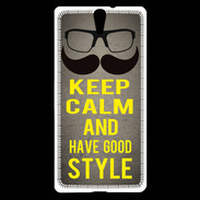 Coque Sony Xperia C5 Keep Calm and Have a good Style Gris