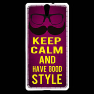 Coque Sony Xperia C5 Keep Calm and Have a good Style Rose