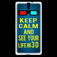 Coque Sony Xperia C5 Keep Calm and See your life 3D Bleu