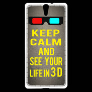 Coque Sony Xperia C5 Keep Calm and See your life 3D Gris
