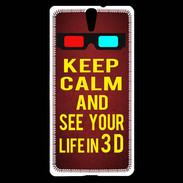 Coque Sony Xperia C5 Keep Calm and See your life 3D Rouge