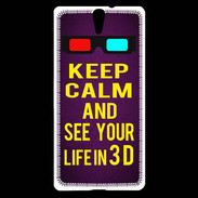 Coque Sony Xperia C5 Keep Calm and See your life 3D Violet