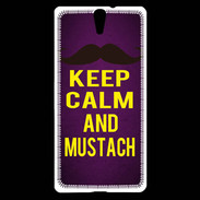 Coque Sony Xperia C5 Keep Calm and Mustach Violet
