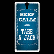 Coque Sony Xperia C5 Keep Calm and Take Jack Bleu
