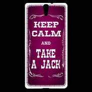 Coque Sony Xperia C5 Keep Calm and Take Jack Rose