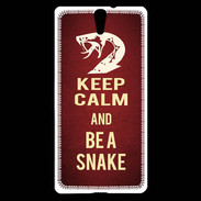 Coque Sony Xperia C5 Keep Calm and Be a Snake Rouge