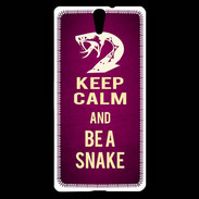 Coque Sony Xperia C5 Keep Calm and Be a Snake Rose