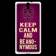 Coque Sony Xperia C5 Keep Calm and Be Anonymous Rose