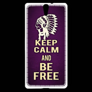 Coque Sony Xperia C5 Keep Calm and Be Free Violet