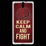 Coque Sony Xperia C5 Keep Calm and Fight Rouge