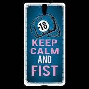 Coque Sony Xperia C5 Keep Calm and Fist BLeu