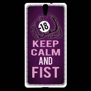 Coque Sony Xperia C5 Keep Calm and Fist Violet