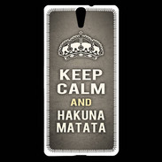 Coque Sony Xperia C5 Keep Calm and Hakuna Matata Gris