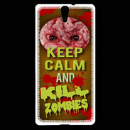 Coque Sony Xperia C5 Keep Calm and Kill Zombies Orange