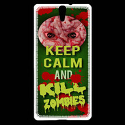 Coque Sony Xperia C5 Keep Calm and Kill Zombies Vert