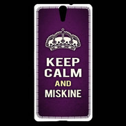Coque Sony Xperia C5 Keep Calm and Miskine Violet