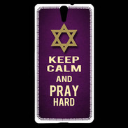 Coque Sony Xperia C5 Keep Calm and Pray jewish Violet