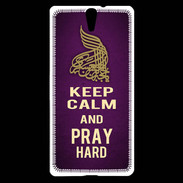 Coque Sony Xperia C5 Keep Calm and Pray Muslim Violet