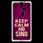 Coque Sony Xperia C5 Keep Calm and Sing Rose