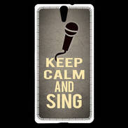 Coque Sony Xperia C5 Keep Calm and Sing Gris