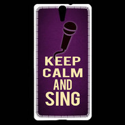 Coque Sony Xperia C5 Keep Calm and Sing Violet