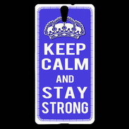 Coque Sony Xperia C5 Keep Calm and Stay strong Bleu