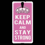 Coque Sony Xperia C5 Keep Calm and Stay strong Rose