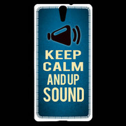 Coque Sony Xperia C5 Keep Calm and Up Sound Bleu