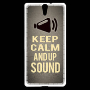 Coque Sony Xperia C5 Keep Calm and Up Sound Gris