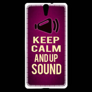 Coque Sony Xperia C5 Keep Calm and Up Sound Rose