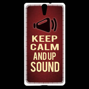 Coque Sony Xperia C5 Keep Calm and Up Sound Rouge