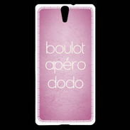 Coque Sony Xperia C5 Boulot Apéro Dodo Rose ZG