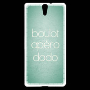 Coque Sony Xperia C5 Boulot Apéro Dodo Vert ZG