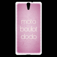 Coque Sony Xperia C5 Moto Boulot Dodo rose ZG