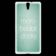 Coque Sony Xperia C5 Moto Boulot Dodo Vert ZG
