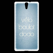 Coque Sony Xperia C5 Vélo Boulot Dodo Bleu ZG