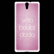 Coque Sony Xperia C5 Vélo Boulot Dodo Rose ZG