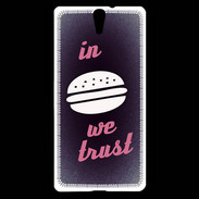 Coque Sony Xperia C5 In Burger We trust Rouge ZG