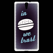Coque Sony Xperia C5 In Burger We trust Bleu ZG