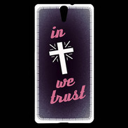 Coque Sony Xperia C5 In Christ We trust Rouge ZG