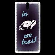 Coque Sony Xperia C5 In DJ We trust Bleu ZG
