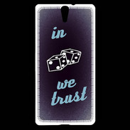 Coque Sony Xperia C5 In Gamble We trust Bleu ZG